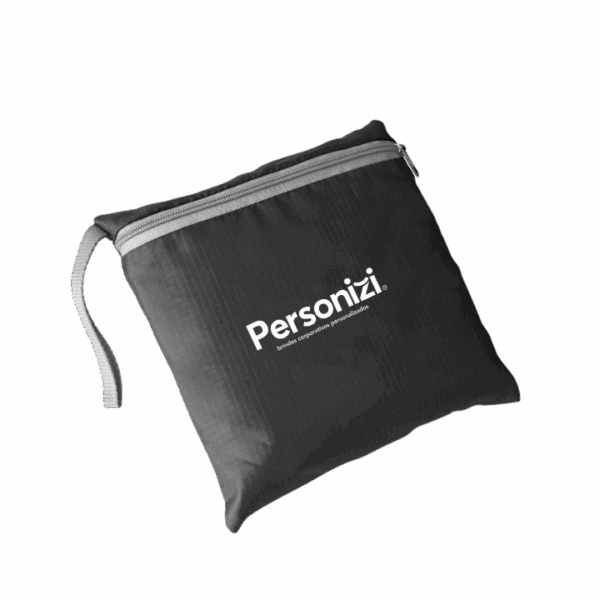 Sacola esportiva dobrável personalizada com logo. Brinde prático e compacto para eventos, campanhas promocionais e ações corporativas.