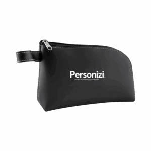 Nécessaire em couro sintético personalizada — brinde corporativo elegante e funcional para eventos, campanhas e ações promocionais.