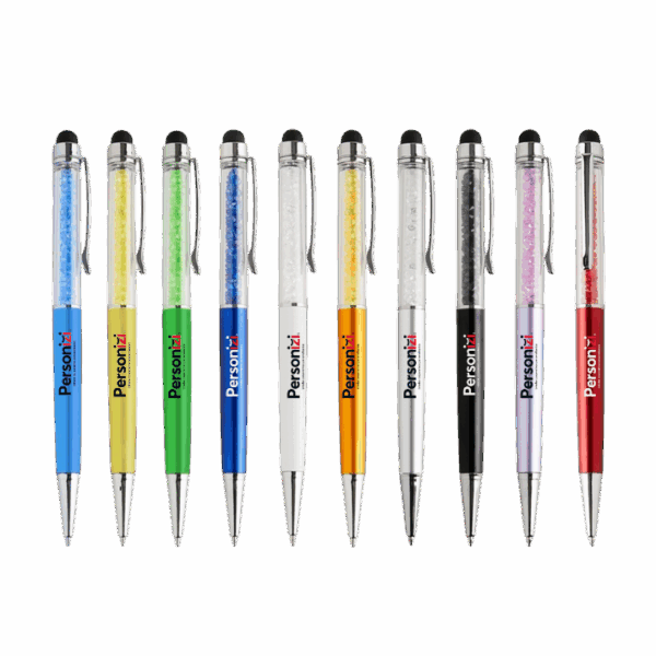Caneta plástica touch com logo. Brinde personalizado moderno e funcional para eventos, campanhas promocionais e ações institucionais.