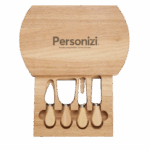 Kit Queijo 5 Peças Bambu com gravação a laser – brindes personalizados ideais para ações promocionais e presentes corporativos.