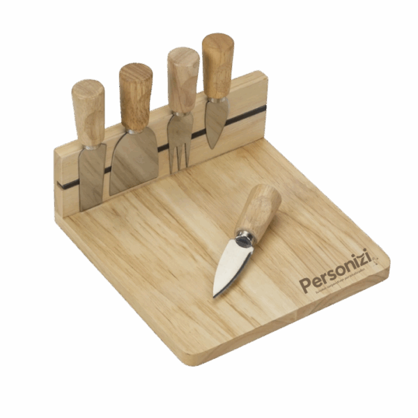 Kit Queijo 6 Peças com logo gravado – brindes personalizados elegantes e úteis para ações promocionais e presentes corporativos.