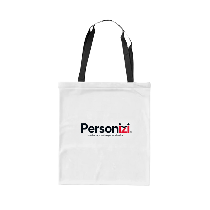 Ecobag 30x40cm em poliéster personalizada com logo. Brinde leve, resistente e versátil para eventos, campanhas e ações corporativas.