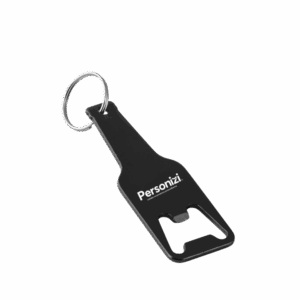 Chaveiro em alumínio com abridor personalizado — brinde prático e durável para eventos corporativos, ações promocionais e campanhas institucionais.