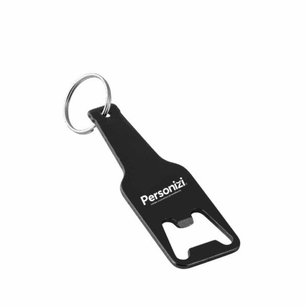Chaveiro em alumínio com abridor personalizado — brinde prático e durável para eventos corporativos, ações promocionais e campanhas institucionais.