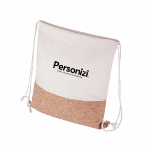 Sacola/mochila de algodão personalizada com logo. Brinde sustentável e prático para eventos, campanhas promocionais e ações corporativas.