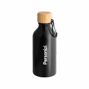 Squeeze alumínio reciclável 400ml com personalização. Brinde corporativo sustentável e prático para ações promocionais e eventos institucionais.