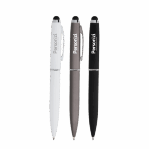 Caneta metal touch com ponta para telas e gravação personalizada. Excelente escolha de brindes corporativos úteis e sofisticados para sua empresa.