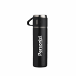 Garrafa térmica inox 450ml com personalização. Brinde corporativo funcional, elegante e ideal para eventos e campanhas promocionais.