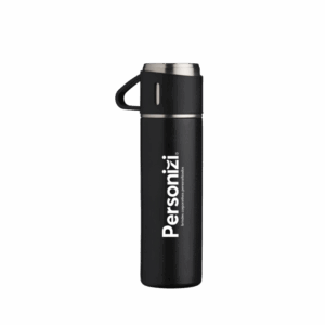 Garrafa térmica inox 450ml com personalização. Brinde corporativo funcional, elegante e ideal para eventos e campanhas promocionais.
