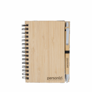 Caderno de Bambu com Caneta Personalizado