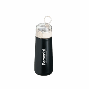 Garrafa térmica inox 500ml com canudo plástico e personalização. Brinde corporativo moderno e prático para eventos, campanhas e ações promocionais.