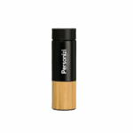 Garrafa térmica infusão 420ml personalizada com logo. Brinde funcional e elegante com infusor, ideal para eventos e campanhas institucionais.