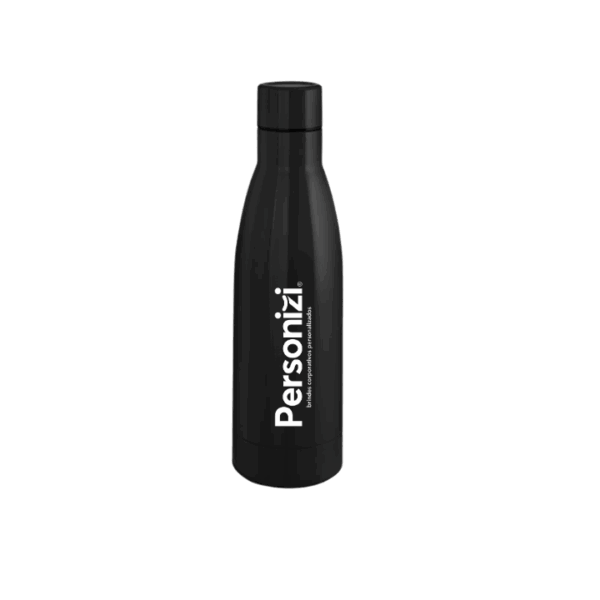 Garrafa térmica 450ml personalizada com logo. Brinde compacto, elegante e funcional para ações promocionais e uso diário corporativo.