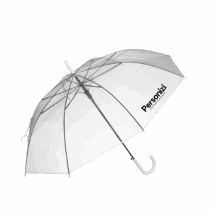 Guarda-chuva automático em plástico personalizado, ideal como brindes personalizados úteis e acessíveis para ações promocionais e campanhas corporativas.