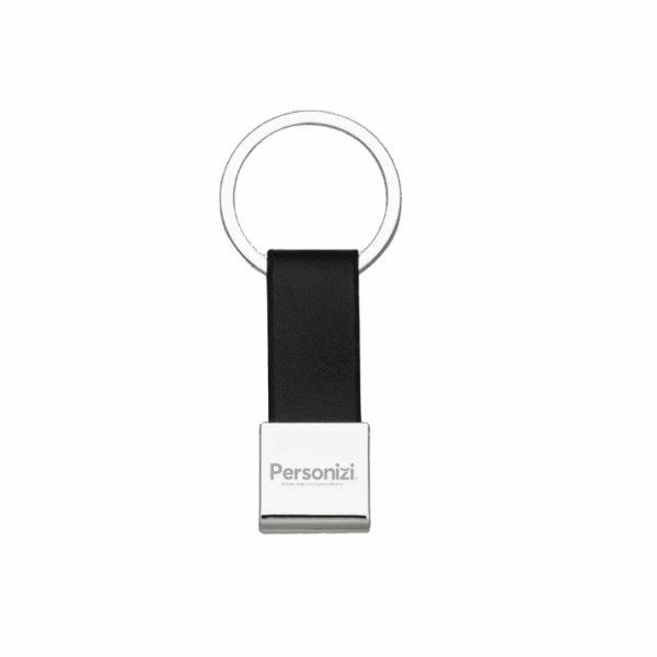 Chaveiro metal com couro personalizado — brinde sofisticado e durável com logo, ideal para campanhas institucionais e eventos corporativos.