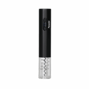 Saca-rolhas elétrico com LED personalizado, ideal como brinde corporativo sofisticado e funcional para ações promocionais e eventos empresariais.