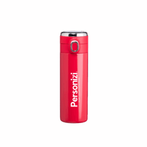 Garrafa térmica inox 400ml com tampa inox personalizada. Brinde sofisticado e funcional para ações promocionais e uso corporativo diário.
