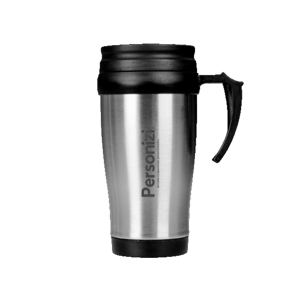 Caneca inox 400ml personalizada com logo. Ideal como brinde corporativo para eventos, ações promocionais e campanhas de endomarketing.