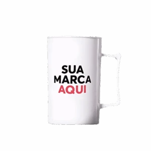 Caneca Branca de Acrílico 300ml com logo – brindes personalizados resistentes e ideais para eventos, campanhas promocionais e ações corporativas.