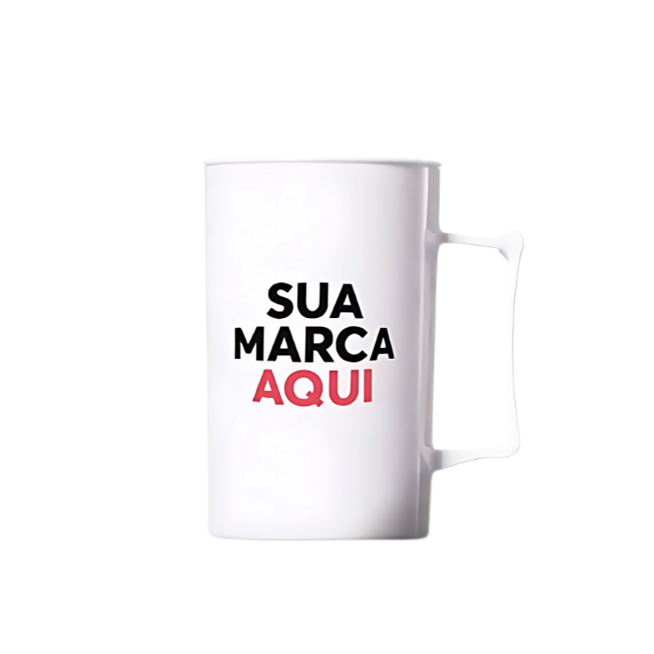 Caneca Branca Personalizada de Acrílico 300ml
