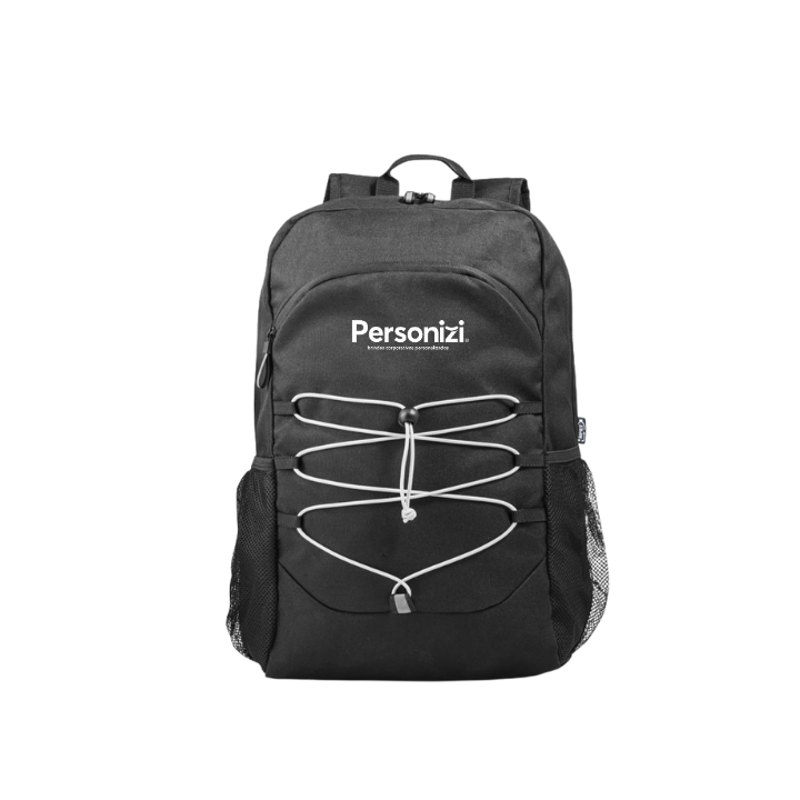 Mochila para notebook 15.6" em poliéster reciclado. Brindes personalizados sustentáveis, resistentes e ideais para empresas e eventos