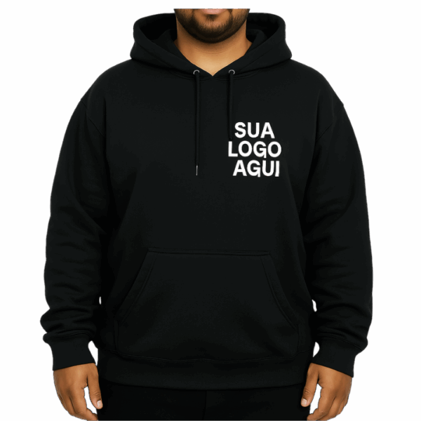 Blusa moletom plus size em algodão com personalização. Ideal como brindes personalizados para ações de marketing e eventos corporativos.