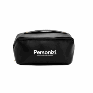 Nécessaire em couro PU com personalização exclusiva para brindes personalizados elegantes e funcionais em eventos e campanhas corporativas.