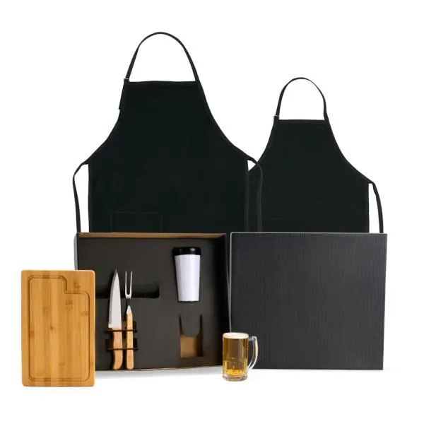 Kit Churrasco Cerveja em Bambu Madeira Inox 7 Pcs Personalizado