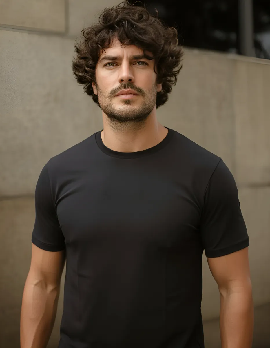 Camiseta Masculina Slim Fit Algodão Egípcio Premium Básica Personalizada