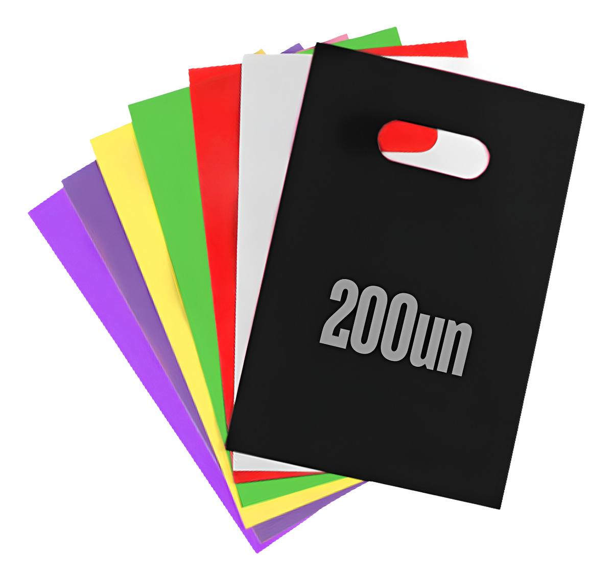 Kit 100 Sacolas Plasticas 30x40 Para Loja Boca De Palhaço Cor Preto Liso