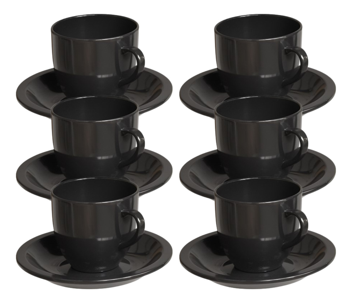 Xicara Café Preta Porcelana Premium 95ml