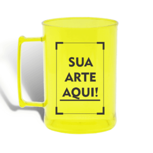 Caneca Acrílica 500ml Luxo Personalizada Amarelo | Personalizado com Logo | Personizi