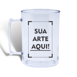 Caneca Acrílica 500ml Luxo Personalizada Transparente | Personalizado com Logo | Personizi
