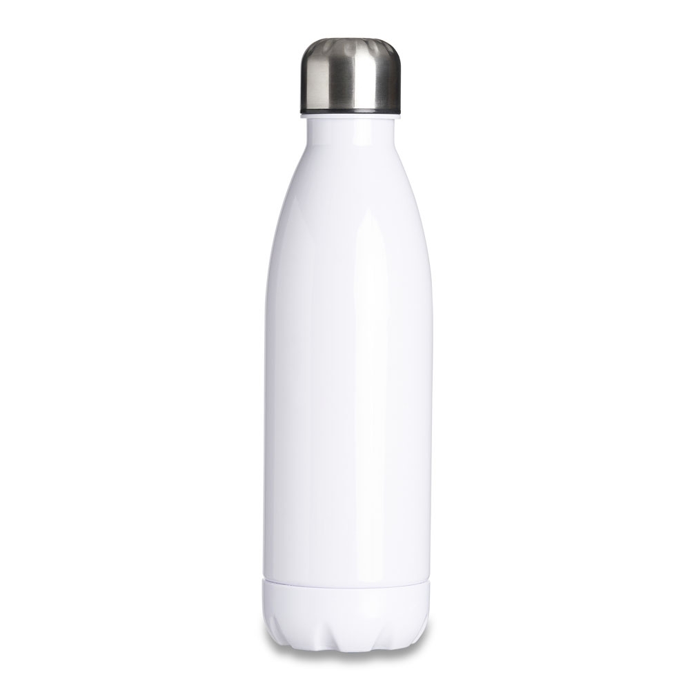 Garrafa Plástica Tampa Inox Personalizada Branco | Personalizado com Logo | Personizi