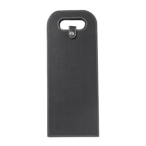 Porta-Vinho Duplo Couro Sintético Personalizado Preto | Personalizado com Logo | Personizi