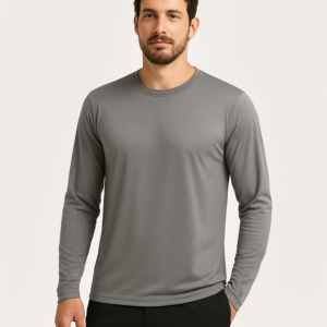 Camiseta Manga Longa UV Com Elastano Personalizada Cinza | Personalizado com Logo | Personizi