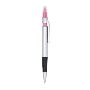 Caneta Plástica Marca Texto 15x2cm Personalizada Rosa | Personalizado com Logo | Personizi
