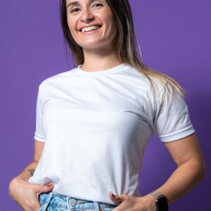 Baby Look Malha Fria Branca Personalizado Branco | Personalizado com Logo | Personizi