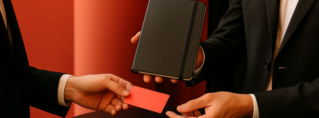 Moleskines personalizados para eventos corporativos, potencializando networking.
