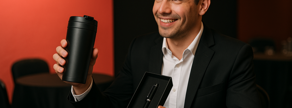 Brindes personalizados para eventos corporativos.