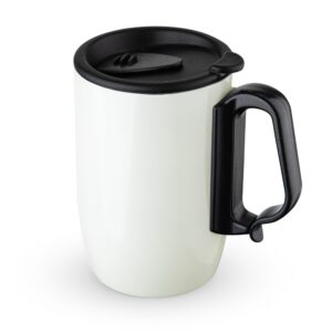 Caneca Inox Parede Dupla Personalizada Branco | Personalizado com Logo | Personizi