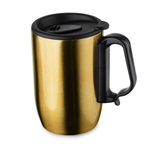 Caneca Inox Parede Dupla Personalizada Dourado | Personalizado com Logo | Personizi