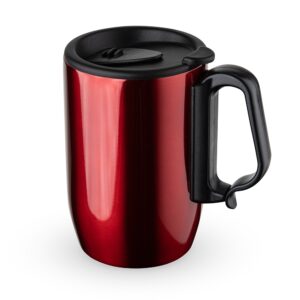 Caneca Inox Parede Dupla Personalizada Vermelho | Personalizado com Logo | Personizi