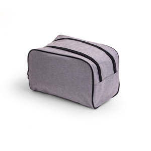 Nécessaire em Poliéster 27x15cm Personalizado Cinza | Personalizado com Logo | Personizi