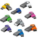 Pen Drive Giratório Metálico 4GB Personalizado | Personalizado com Logo | Personizi