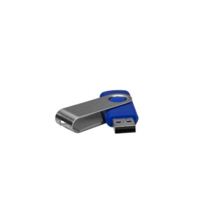 Pen Drive Giratório Metálico 4GB Personalizado Azul Marinho | Personalizado com Logo | Personizi