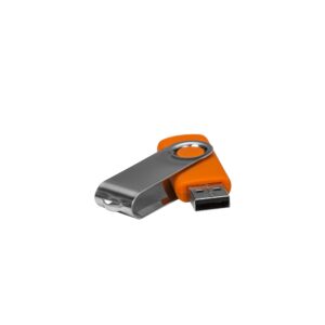 Pen Drive Giratório Metálico 4GB Personalizado Laranja | Personalizado com Logo | Personizi