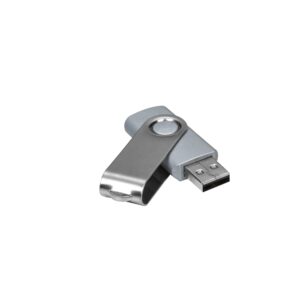 Pen Drive Giratório Metálico 4GB Personalizado prata | Personalizado com Logo | Personizi