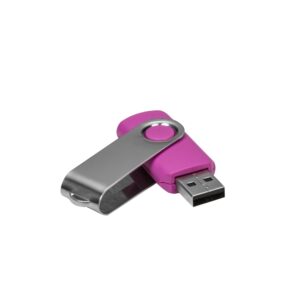 Pen Drive Giratório Metálico 4GB Personalizado Rosa | Personalizado com Logo | Personizi