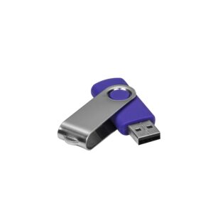 Pen Drive Giratório Metálico 4GB Personalizado Roxo | Personalizado com Logo | Personizi